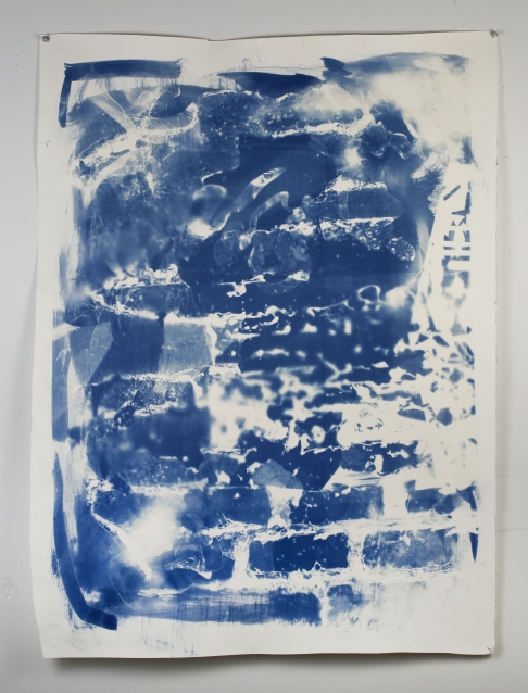 Between If and When by Catherine Nelson | Cyanotype (blueprint) made using paintings, drawings, objects and light Between If and When
